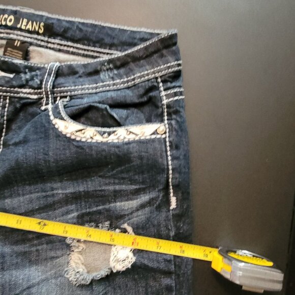 ZCO Jeans Size 11 Skinny Embellished Button Flap Pockets Low Rise - Picture 5 of 10